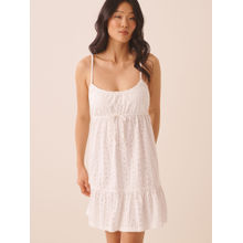 La Vie En Rose Cotton Eyelet Tiered Nightdress White