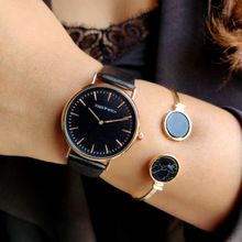 Joker & Witch Ilsa Black Dial Watch Bracelet Stack For Women