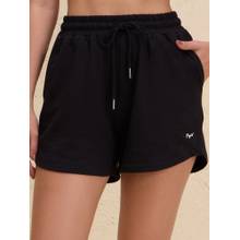 Summer Essential Cotton Relaxed Fit Shorts with Pockets-NYAT504-Jet Black