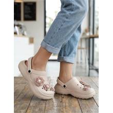 Iconics Women Beige Flora Clogs