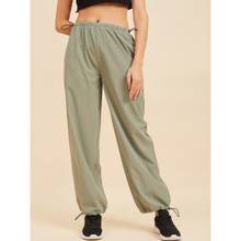 Sweet Dreams Womens Solid Green Joggers