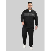 CHKOKKO Black Plus Size Men Winter Track Suit (Set of 2)