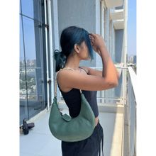 Vdesi Green Croco Half Small Moon Bag