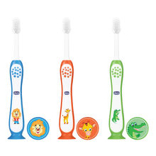 Chicco Blue, Orange & Green Toothbrush - Pack Of 3