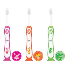 Chicco Pink, Orange & Green Toothbrush - Pack Of 3