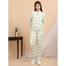 Sweet Dreams Women Checks Track Suit Green (Set of 2)