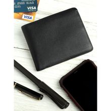 THE LEATHER STORY Mens Soft Bi Fold Wallet - Black