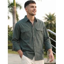 Bewakoof Men's Grey Oversized Cargo Shirt