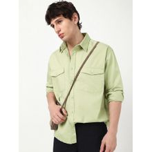 Bewakoof Men's Light Sage Green Oversized Cargo Shirt