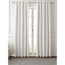 GM Textured Jacquard Woven Grommet Curtain Panel 52 x 84 Inch (Set of 2) White