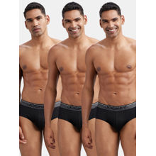 Jockey 8037 Men Super Combed Cotton Solid Brief - Black (Pack of 3)