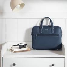 HALDEN Belford Blue Vegan Saffiano Leather Laptop Bag