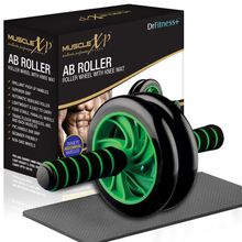 MuscleXP Drfitness+ Ab Roller Wheel - Black / Green