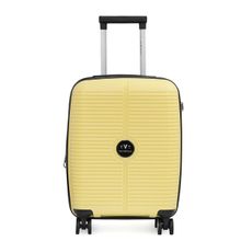 The Vertical Stellar Unisex Yellow Hard Luggage Cabin Trolley For Travel