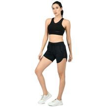 Body Smith Active Shorts + Crop Top Black Essential Workout Combo (Set of 2)