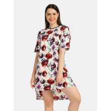 Da Intimo Flower Printed Boxy Fit Lounge T-Shirt - Multi-Color