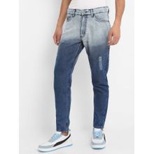 Campus Sutra Men's Blue Contrast Ombre Denim Jeans