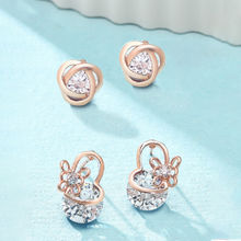 Zaveri Pearls Rose Gold Contemporary Stud Earrings-ZPFK12804 (Set of 2)