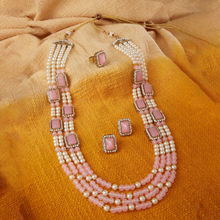 Zaveri Pearls Pink Stones & Beads Multi Layers Necklace Earring & Ring Set-ZPFK13625