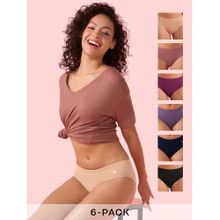 Enamor CR17-Stretch Cotton Antimicrobial & Stain Releas Finish Hipster Panty (Pack of 6)