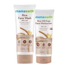 Mamaearth Rice Face Wash & Oil-Free Moisturizer Combo For Glass Skin