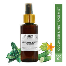 Love Earth Cucumber Mint Face Mist Toner with Cucumber Mint for Acne Defense and Sensitive Skin