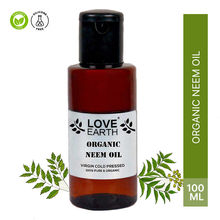 Love Earth Organic Natural Cold Pressed Neem Hair Oil - Reduces Dandruff Skin Inflammation