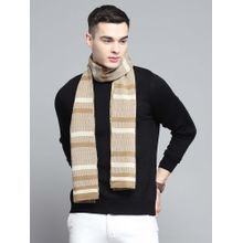 Monte Carlo Men Wool Blend Stripes Beige Muffler