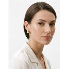Carlton London 18Kt Gold-Plated Curved Textured Half Hoop Earrings