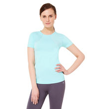 Amante Light Blue Seamless Fitness T-Shirt