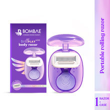 Bombae Rollplay Mini Body Hair Removal Razor With Roller & Aloe Gel, Portable & Travel Compact Case