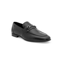 Red Tape Mens Solid Black Loafers
