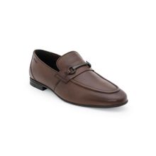 Red Tape Mens Solid Teak Brown Loafers