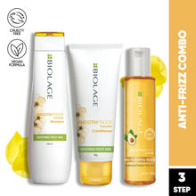 Matrix Biolage Smoothproof Professional Shampoo, Conditioner and Hair Serum, 72HR Frizz Control