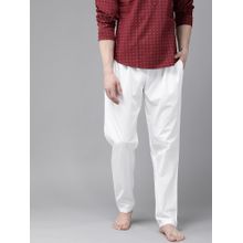 MULTI SHADES Men White Viscose Plain Straight Fit Pyjama