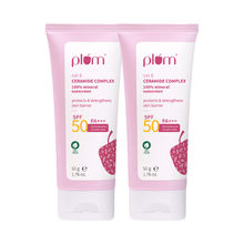 Plum Ceramide Complex & Oat 100% Mineral SPF 50 PA+++ Sunscreen For Sensitive Skin - Pack Of 2