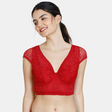 Zivame Love Stories Padded Wired Full Coverage Blouse Bra - Chilli Pepper - Red