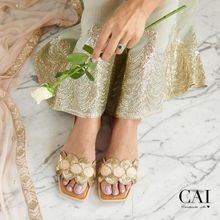 THE CAI STORE Bling Rings Flats Gold Flats