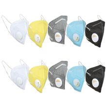 Fabula Pack of 10 KN95/N95 Anti-Pollution Reusable 5 Layer Mask (White,Black,Blue,Grey,Yellow)
