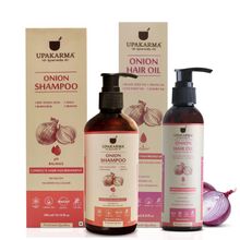 Upakarma Ayurveda Black Seed Onion Hair Oil and Red Onion Shampoo Hair Care Kit