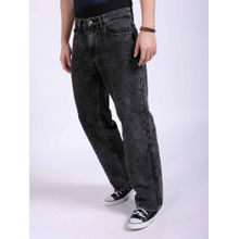 The Indian Garage Co Men Baggy Solid Mid Rise Stretchable Jeans Black
