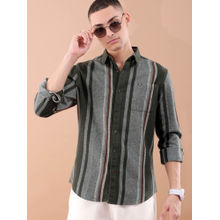 The Indian Garage Co Men Checks Cutaway Collar Casual Shirt Olive