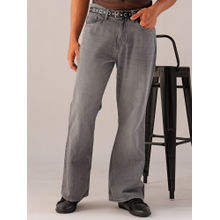 The Indian Garage Co Men Bootcut Solid Mid Rise Jeans Grey