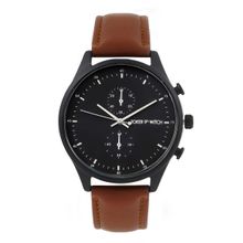 Joker & Witch Beetle Black Dial Brown Faux Leather Strap Analog Mens Watch