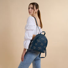 Juicy Couture Navy Blue Embellished Pu Backpack