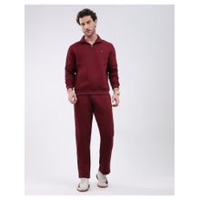 Monte Carlo Mens Maroon Collar Neck Full Sleeve Tracksuit