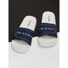 Bewakoof X Official Womens Friends Merchandise White Friends Adjustable Velcro Sliders
