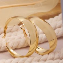 Crunchy Fashion Adjustable Gold Tone Round Thick Hoops