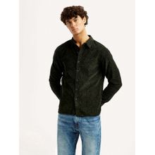 Levi's Men Olive Cotton Collar Neck Slim Fit Shirt