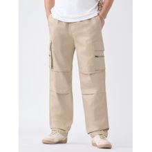 The Souled Store Creamy Beige Mens Cargo Pant